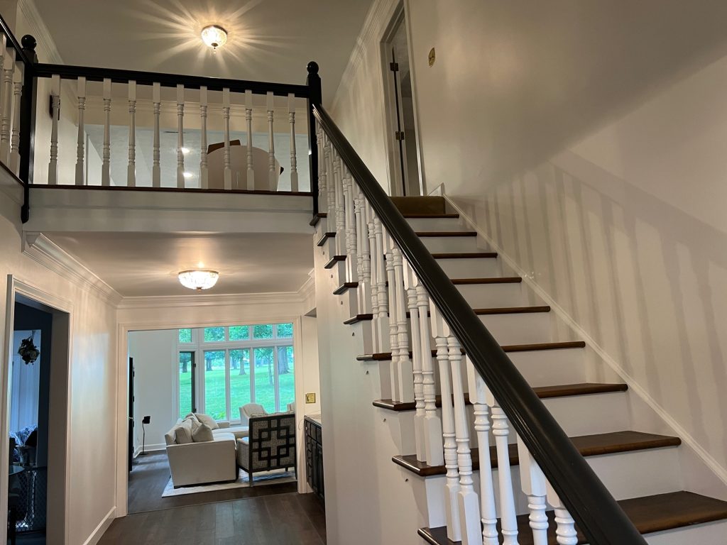 stairway and hallway painting in family home